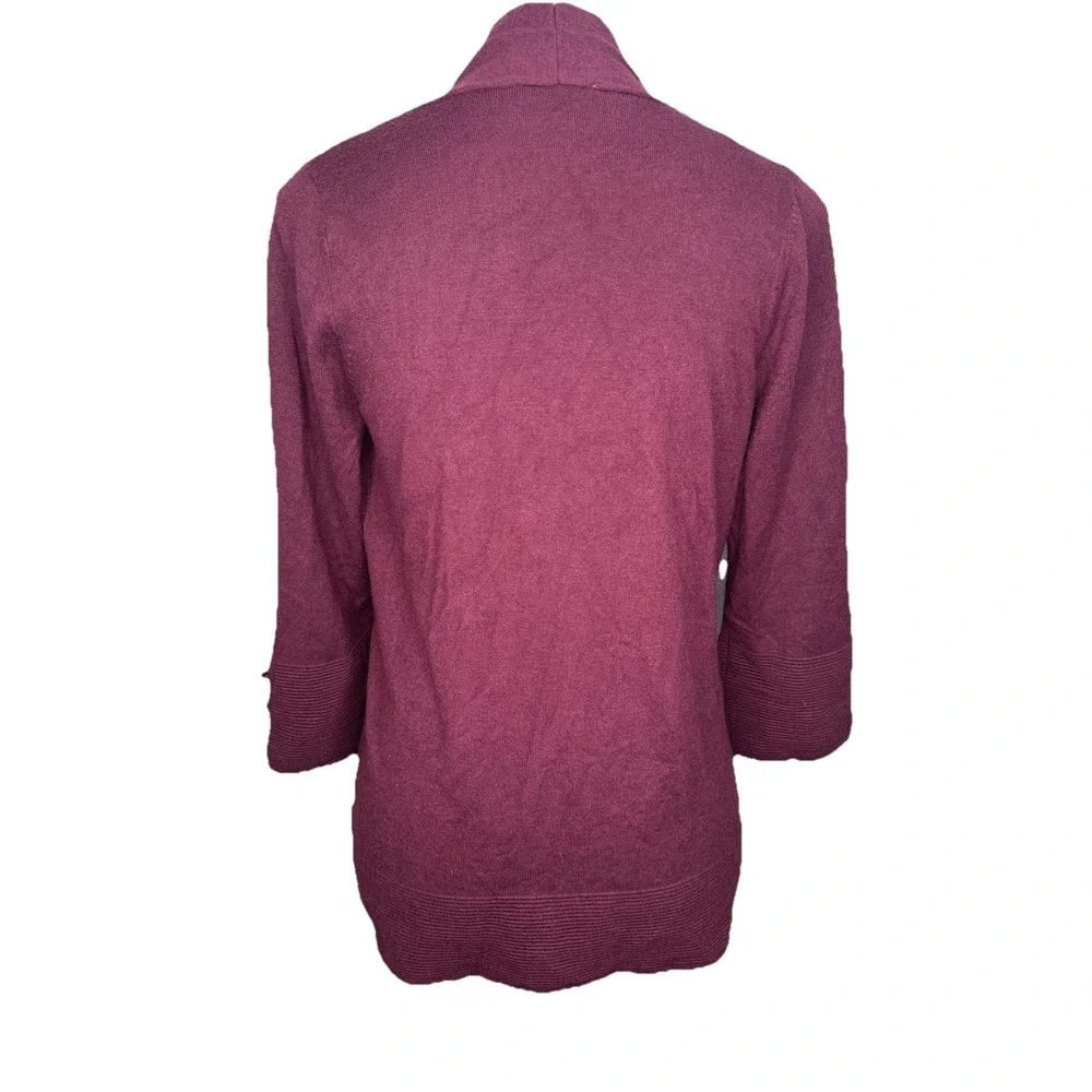 Evolution By Cyrus Open Front Cardigan 3/4 Medium Sleeves Accent Buttons‎ Women